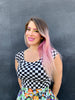 Boat Neck Top in Checkers - XS only by Retrolicious
