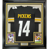 Framed Autographed/Signed George Pickens 35x39 Pittsburgh Black Football Jersey JSA COA