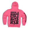 Save a Horse Ride a Blue Collar Man Pink Hoodie by Luckless Outfitters