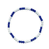 Polar Ice Iced Out Baseball Bead Necklace | White & Blue