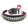 Set collar and leash. spikes & stainless steel, 2.8 inch wide. Made in Europe! by Bestia Dog Gear