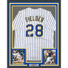 Framed Autographed/Signed Prince Fielder 35x39 Milwaukee White Pinstripe Baseball Jersey JSA COA
