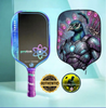 Proton Project Peacock 15mm Elongated Black/Jade/Plum Pickleball Paddle & Cover by The Mad Pickler