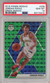 Graded 2019-20 Panini Mosaic Jordan Poole #228 Green Rookie RC Basketball Card PSA 10 Gem Mint
