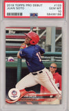 Graded 2018 Topps Pro Debut Juan Soto #133 Rookie RC Baseball Card PSA 10 Gem Mint