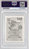 Graded 2020 Panini Stickers Joe Burrow #549 Rookie RC Football Card PSA 9 Mint