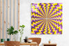 Yellow Illusion Quadro Glass Wall Art by Insigneart USA