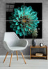 Green Chrysanthemum Quadro Glass Wall Art by Insigneart USA