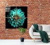 Green Chrysanthemum Quadro Glass Wall Art by Insigneart USA