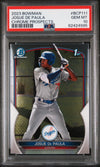 Graded 2023 Topps Bowman Josue De Paula #BCP111 Chrome Prospects Rookie RC Baseball Card PSA 10 Gem Mint