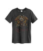 Queen Colour Crest Vintage T-Shirt (Charcoal) [T-Shirt] by Rock Band Apparel