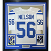 Framed Autographed/Signed Quenton Nelson 35x39 Indianapolis White Football Jersey JSA COA by Hall of Fame Sports Memorabilia
