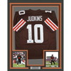 Framed Autographed/Signed Quinshon Judkins 35x39 Cleveland Football Brown Jersey Beckett BAS COA by Hall of Fame Sports Memorabilia