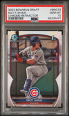Graded 2023 Topps Bowman Draft Matt Shaw #BDC33 Chrome Refractor Rookie RC Baseball Card PSA 10 Gem Mint