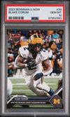 Graded 2023 Topps Bowman U Now Blake Corum #34 Rookie RC Football Card PSA 10 Gem Mint