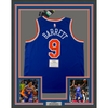 Framed Autographed/Signed RJ R.J. Barrett 35x39 New York Knicks Blue Basketball Jersey Fanatics COA