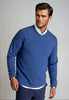Rugvee Pullover V-Neck Sweatshirt - Tokyo Blue by Buki