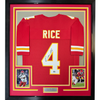 Framed Autographed/Signed Rashee Rice 35x39 Kansas City Red Football Jersey Beckett BAS COA by Hall of Fame Sports Memorabilia