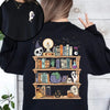 "Reading Ghost" Halloween Sweatshirt - Front & Back Teacher Boo Tee by Dog Mom Hat