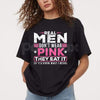 "Real Men Don't Wear Pink" Absurdist Cat T-Shirt - Funny Surreal Humor Graphic Tee, Irony Core Weird Text Shirt, Premium Heavyweight Unisex Streetwear, Bizarre Meme Culture Top, Sarcastic Nonsense Slogan Apparel