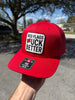 Red Flags Fuck Better Canvas Patch Trucker by Luckless Outfitters