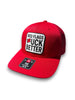 Red Flags Fuck Better Canvas Patch Trucker by Luckless Outfitters
