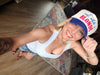 Red, White and Hair Color Snapback by Luckless Outfitters