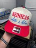 Red, White and Hair Color Snapback by Luckless Outfitters