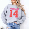 Retro Valentine’s Day Jersey Number FEBRUARY 14 Sweatshirt by Adorb Custom Tees