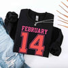 Retro Valentine’s Day Jersey Number FEBRUARY 14 Sweatshirt by Adorb Custom Tees