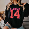 Retro Valentine’s Day Jersey Number FEBRUARY 14 Sweatshirt by Adorb Custom Tees