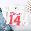 Retro Valentine’s Day Jersey Number FEBRUARY 14 Sweatshirt by Adorb Custom Tees