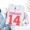 Retro Valentine’s Day Jersey Number FEBRUARY 14 Sweatshirt by Adorb Custom Tees