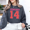 Retro Valentine’s Day Jersey Number FEBRUARY 14 Sweatshirt by Adorb Custom Tees
