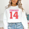 Retro Valentine’s Day Jersey Number FEBRUARY 14 Sweatshirt by Adorb Custom Tees