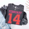 Retro Valentine’s Day Jersey Number FEBRUARY 14 Sweatshirt by Adorb Custom Tees