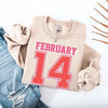 Retro Valentine’s Day Jersey Number FEBRUARY 14 Sweatshirt by Adorb Custom Tees