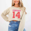Retro Valentine’s Day Jersey Number FEBRUARY 14 Sweatshirt by Adorb Custom Tees