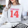 Retro Valentine’s Day Jersey Number FEBRUARY 14 Sweatshirt by Adorb Custom Tees