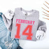 Retro Valentine’s Day Jersey Number FEBRUARY 14 Sweatshirt by Adorb Custom Tees