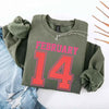 Retro Valentine’s Day Jersey Number FEBRUARY 14 Sweatshirt by Adorb Custom Tees
