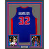 Framed Autographed/Signed Richard Rip Hamilton 35x39 Detroit Blue Basketball Jersey Steiner COA