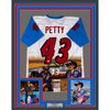 Framed Autographed/Signed Richard Petty 35x39 NASCAR Auto Racing White Photo Jersey JSA COA