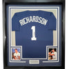 Framed Autographed/Signed Bobby Richardson 60 WS MVP 35x39 New York Blue Baseball Jersey JSA COA