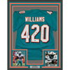 Framed Autographed/Signed Ricky Williams 35x39 Smoke Weed Everyday Puff Puff Run #420 Inscribed Miami Teal Football Jersey Beckett BAS COA by Hall of Fame Sports Memorabilia