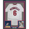 Framed Autographed/Signed Rico Petrocelli 35x39 HOF 1999 Boston White Baseball Jersey JSA COA by Hall of Fame Sports Memorabilia