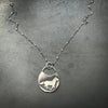 Sterling Silver Horse Talisman Necklace | Galloping Horse on Full Moon by mend metalworks