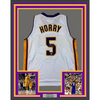 Framed Autographed/Signed Robert Horry 35x39 Los Angeles LA White Basketball Jersey Beckett BAS COA