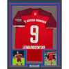 Framed Autographed/Signed Robert Lewandowski 35x39 FC Bayern Munich Red Soccer Futbol Jersey Beckett BAS COA