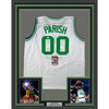 Framed Autographed/Signed Robert Parish 35x39 Boston White Basketball Jersey JSA COA